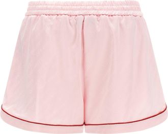 Off-white Jacquard Satin Pajama Shorts - Pink