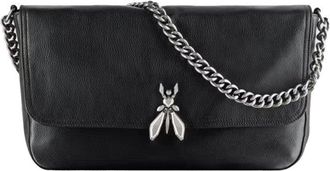 Patrizia Pepe Large Leather Shoulder Bag With Black Chain Strap