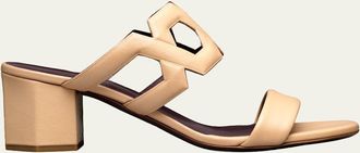 Bougeotte 55mm Leather Link Block-Heel Sandals