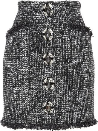 Philipp Plein Tweed Rok - Dames - Korte rokken - Zwart - XS - Tweed - Rokken