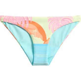 Maaji Pastel Mirage Reversible Bikini Bottom in Open Green at Nordstrom, Size X-Small