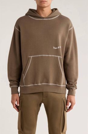 Museum of Peace and Quiet Wavy Logo Stitch Hoodie In Brown