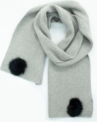 Portolano CASHMERE SCARF WITH POMS