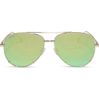 DIFF Eyewear 63mm Scarlett Sunglasses in Gold/Torq Ice Mirror at Nordstrom Rack