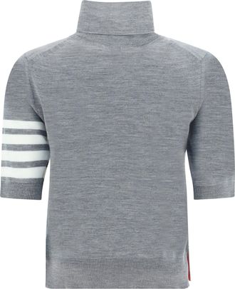 Thom Browne Womens Turtleneck Sweater Lt Grey