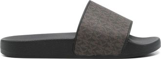 Michael Kors Jake monogram slides - men - Rubber/Rubber/Rubber - 11 - Brown