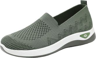 Generic UK Clearance Women Slip on Trainers, Ladies Breathable Mesh Walking Running Shoes Non Slip Low Top Trainers Comfortable Athletic Sneakers All Day Walk