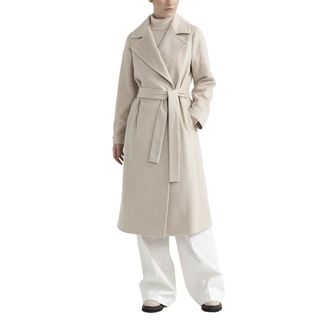 PESERICO Jassen, Dames, Beige, S, Kasjmier, Double-breasted jas van puur kasjmier