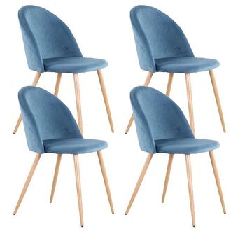 OEM Sillas De Comedor, Terciopelo Suave, Dise&ntilde;o Moderno, Color Azul