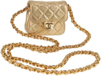 Chanel Pre-owned Leather chanel-bags - Dames - Vintage Schoudertas - Geel - ONE Size - Vintage