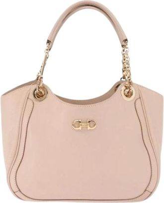 Ferragamo Pre-owned Betulla chain tote - Dames - Vintage Schoudertas - Beige - ONE Size - Leer - Vintage