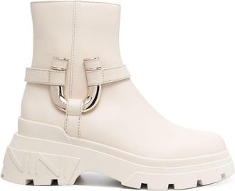 Baldinini chunky sole leather ankle boots - women - Leather - 41 - Neutrals