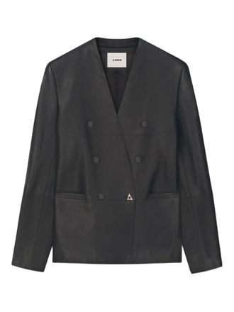 &Aacute;eron Lilith double-breasted leather jacket - women - Leather/Viscose/Polyester - M - Black
