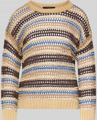 Max Mara Oversized Pullover aus Leinen-Baumwoll-Mix Modell DONIRICA in Mittelbraun, Gr&ouml;&szlig;e XXL