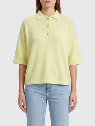 Allude Polo in puro cashmere con scollo a tre bottoni e spalle cadute