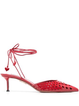 Aquazzura 50mm Amourose pumps - women - Leather - 37 - Red