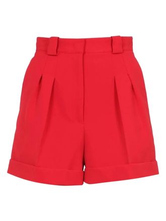 Moschino pleated-details shorts - women - Polyester/Polyurethane - 40 - Red