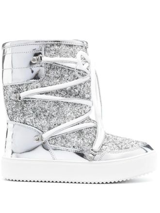 Chiara Ferragni Stivali da neve con glitter - Argento