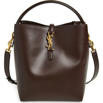 Saint Laurent Le 37 Leather Bucket Bag in Arabica at Nordstrom