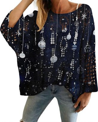 Generic christmas tops for women uk, Christmas Jumpers For Women Fall Long Sleeve Cardigans Ladies 2025 Crew Neck Fashion Hoodies Casual Long Sweatshirt Jacke