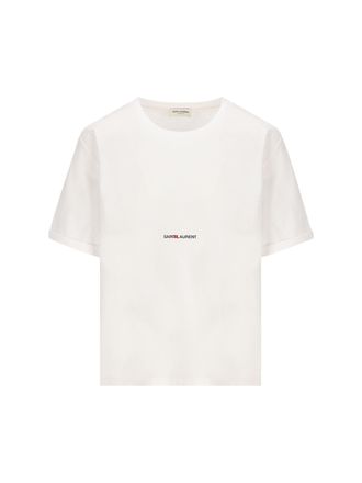 Saint Laurent T-Shirt Donna Cotone Organico Bianco