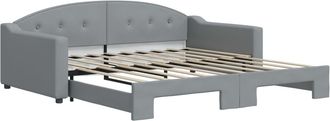 vidaXL Sof&aacute; Cama Nido Tela Gris Claro 100x200 Cm Vidaxl