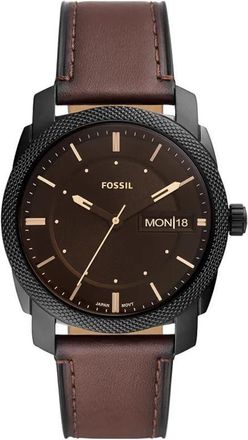 Fossil Uhren - Machine Three-Hand Date Eco Leather Watch - Gr. unisize - in Braun - für Damen