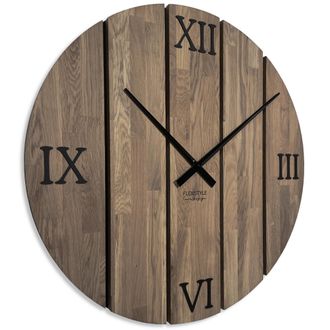 OEM Reloj De Pared Grande De Madera Maciza De Roble Marr&oacute;n, 80 Cm
