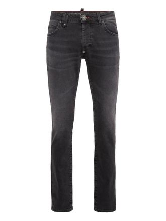 Philipp Plein Jeans met doodskop-monogram - Grijs