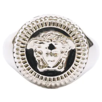 Versace Silver Metal Band Ring (Pre-Owned)