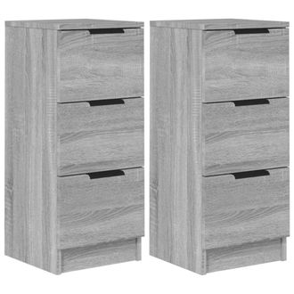 vidaXL Vidaxl - Aparadores 2 Uds Madera Contrachapada Gris Sonoma 30x30x70 Cm