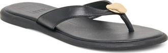 Dolce Vita Jaina Embellished Flip Flop in Black Leather at Nordstrom, Size 8.5