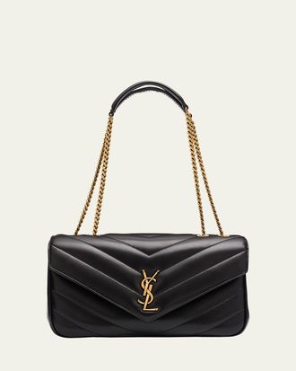 Saint Laurent Loulou Medium YSL Chain Shoulder Bag in Quilted Leather