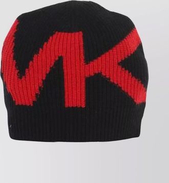 Michael Kors logo ribbed knit wool beanie