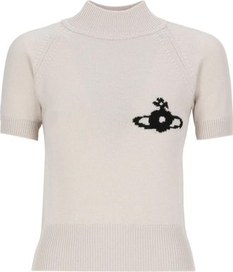 Vivienne Westwood Jersey de Lana de Cuello Alto - Knitwear - Mujer - Beige - M