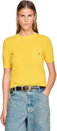 Sandro Short-sleeve sweater in Gold Yellow at Nordstrom, Size X-Small