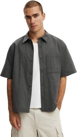 Cotton On Mens Darcy Short Sleeve Shirt in Black Mini Check at Nordstrom, Size Xx-Small