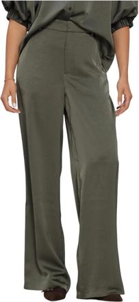 Notre-V Nv-Inne Wijde Broek - Dames - Wijde Broeken - Groen - M - Broeken