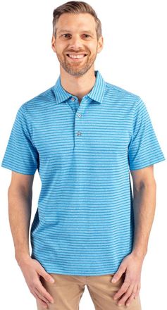 Cutter & Buck Forge Eco Heather Stripe Stretch Recycled Mens Polo