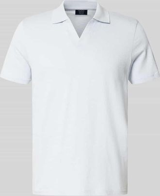 Mc Neal Slim Fit Poloshirt mit V-Ausschnitt in Hellblau, Gr&ouml;&szlig;e XXXL