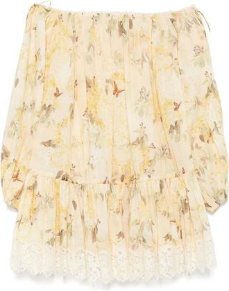 Zimmermann Abito corto Cascadian - Giallo