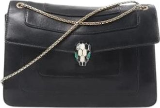 Bulgari Pre-owned Serpenti Crossbody Bag - Dames - Vintage Schoudertas - Zwart - ONE Size - Leer - Vintage