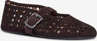 Alaia Riemchenballerinas aus gestanztem Wildleder Vienne