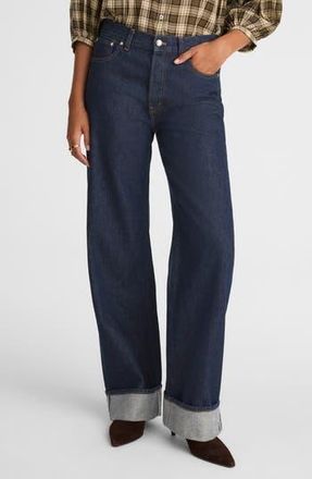 Madewell The Low Slung Cuffed Baggy Jeans in Rinse Wash at Nordstrom Rack, Size 33