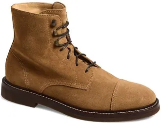 Brunello Cucinelli Cap Toe Lace-Up Boot in C8050 Light Brown at Nordstrom, Size 43.5