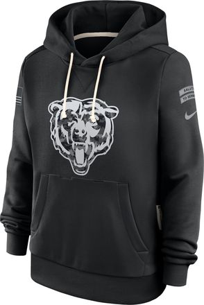 Nike Chicago Bears Salute to Service Sideline Nike Womens Dri-FIT NFL Pullover Hoodie in Black | 03C300AA26-CYB