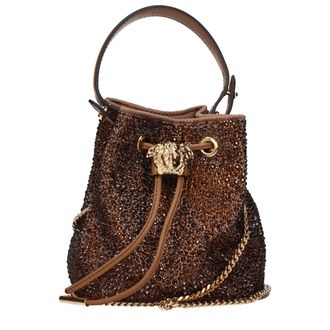 Versace Brown Satin Womens Handbag