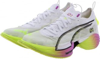 Puma Puma Fast Art Nitro Elite 2 EKIDEN GLOW Mens Running Shoes, WH/PRMG-YE, 26.0 cm