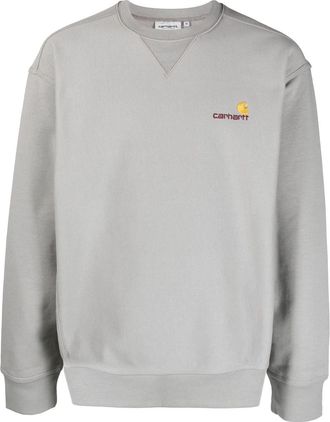Carhartt Work in Progress logo-embroidered cotton sweatshirt - men - Cotton/Polyester - S - Grey