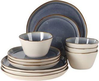 Gibson Home Algeria River 12-Piece Stoneware Plates and Bowls Dinnerware Sets in Blue/white at Nordstrom
